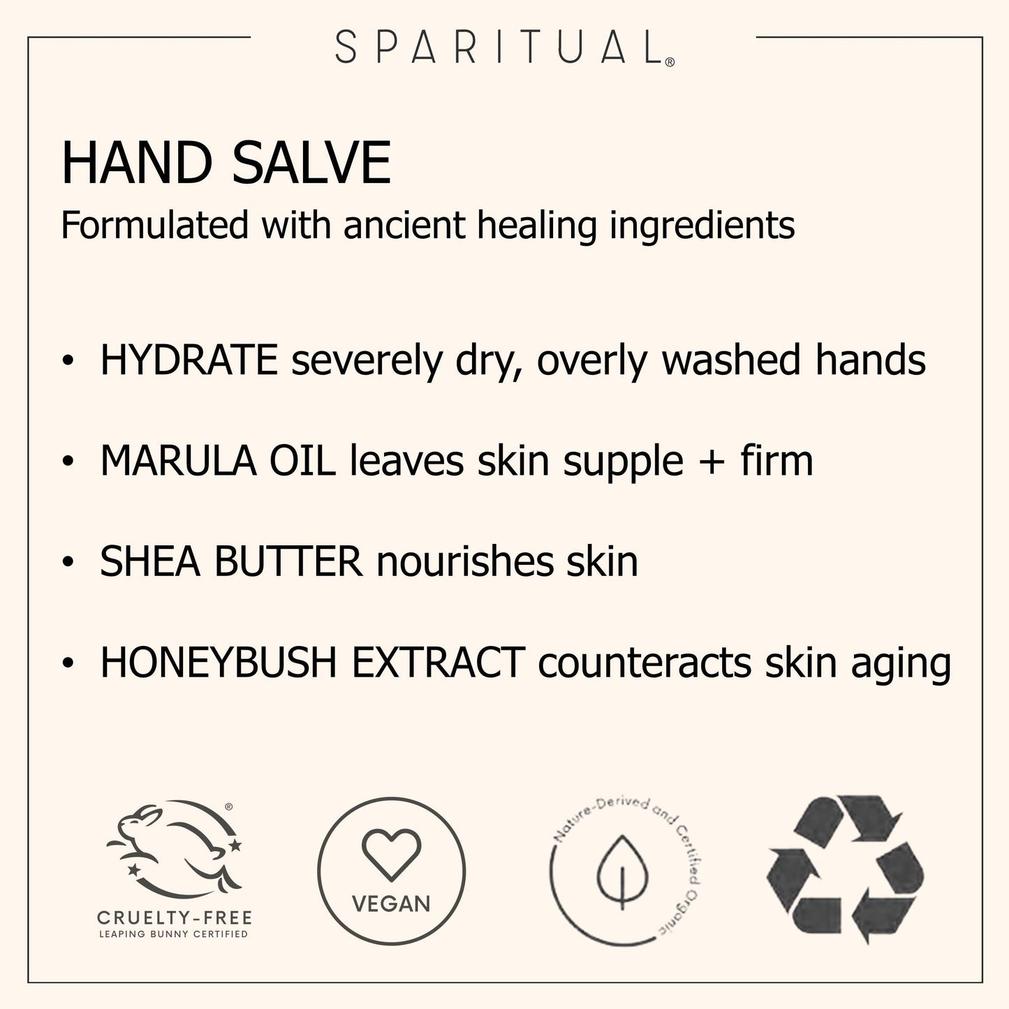 SPARITUAL Citrus Cardamom Vegan Hand Salve | Hand Cream for Hydrated, Nourished Hands | 1.5oz