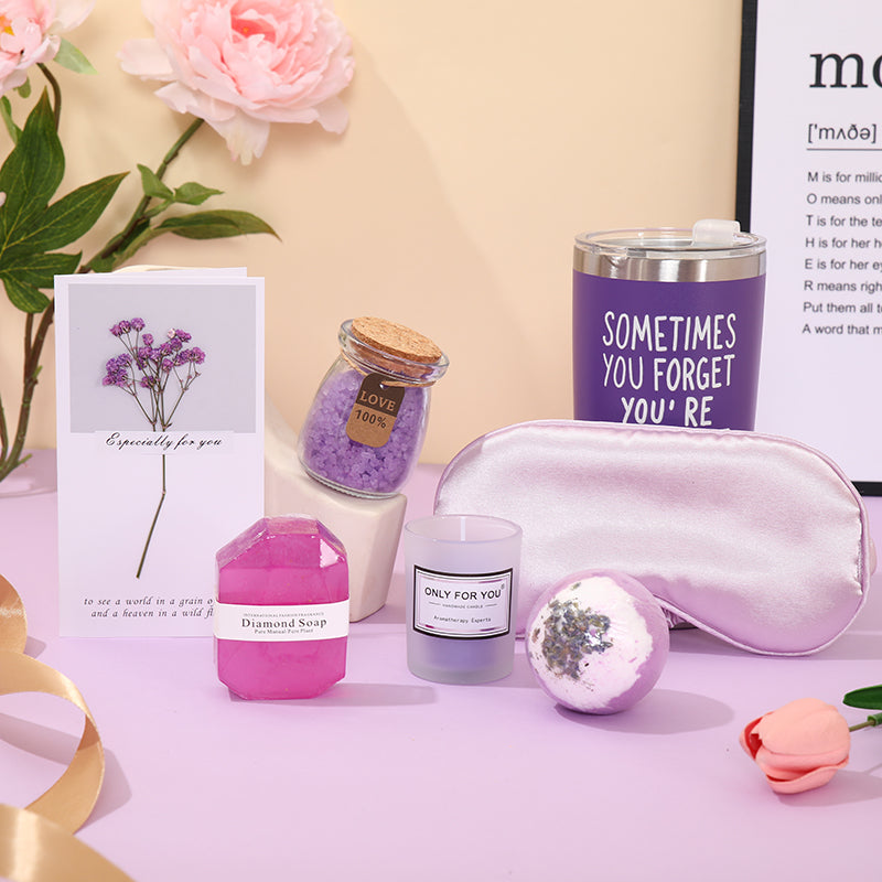 Mother's Day Evening Bloom Spa Gift Set – 6Pc Purple-Themed Bath & Body Treats