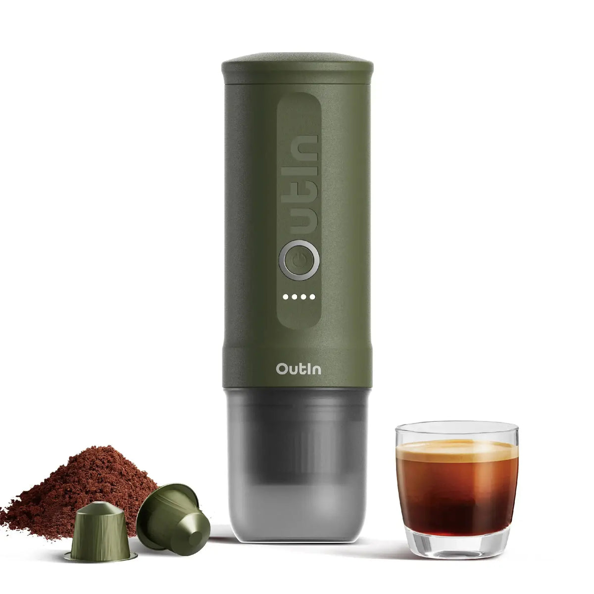 Nano Portable Espresso Machine (Forest Green) by OutIn