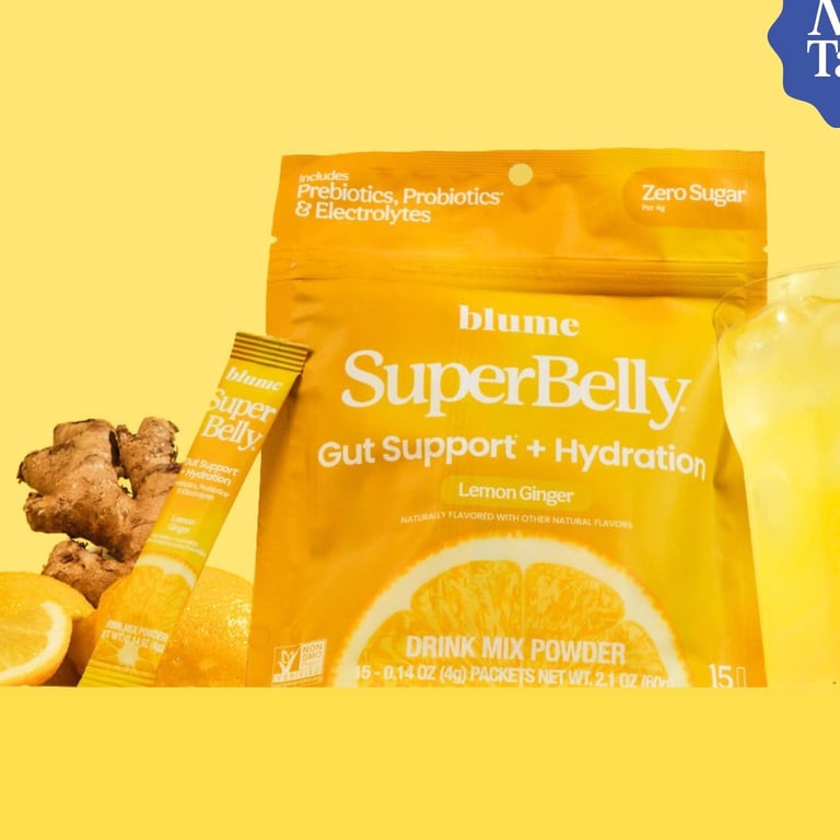 Blume SuperBelly Lemon Ginger Hydration Mix – 60 g / 15 Servings