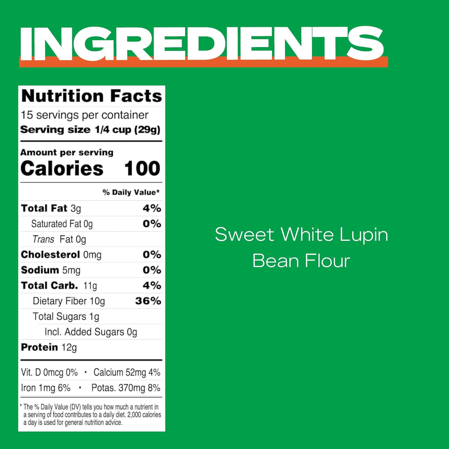 Kaizen Lupin Flour – High Protein, Low Carb, Keto Friendly, Gluten Free Ground Lupini Flour – Non GMO, Vegan, Low Calorie, High Fiber Lupin Bean (2 lbs)