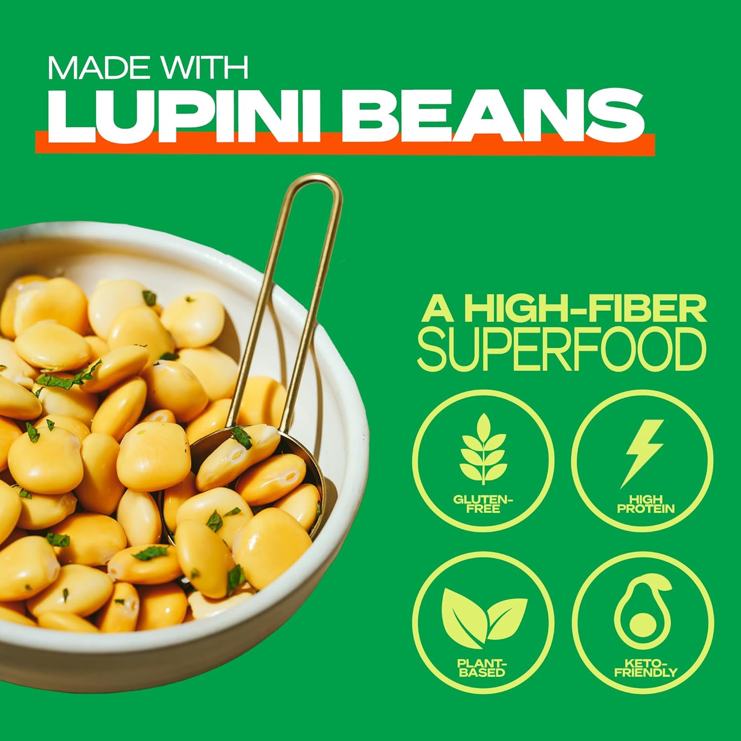 Kaizen Lupin Flour – High Protein, Low Carb, Keto Friendly, Gluten Free Ground Lupini Flour – Non GMO, Vegan, Low Calorie, High Fiber Lupin Bean (2 lbs)