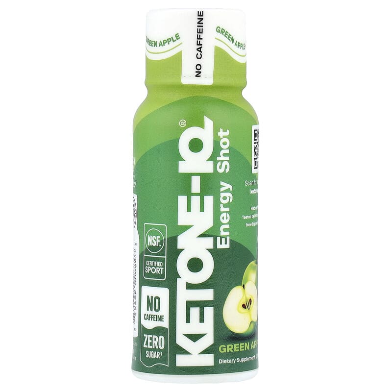 Ketone-IQ Caffeine-Free Shot, Green Apple 6 Bottles, 2 fl oz (59 ml) Each
