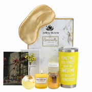 Coffret Cadeau Bain "Instants Ensoleillés" – Kit Spa 6 Pièces avec Bougie, Tasse et Plus encore