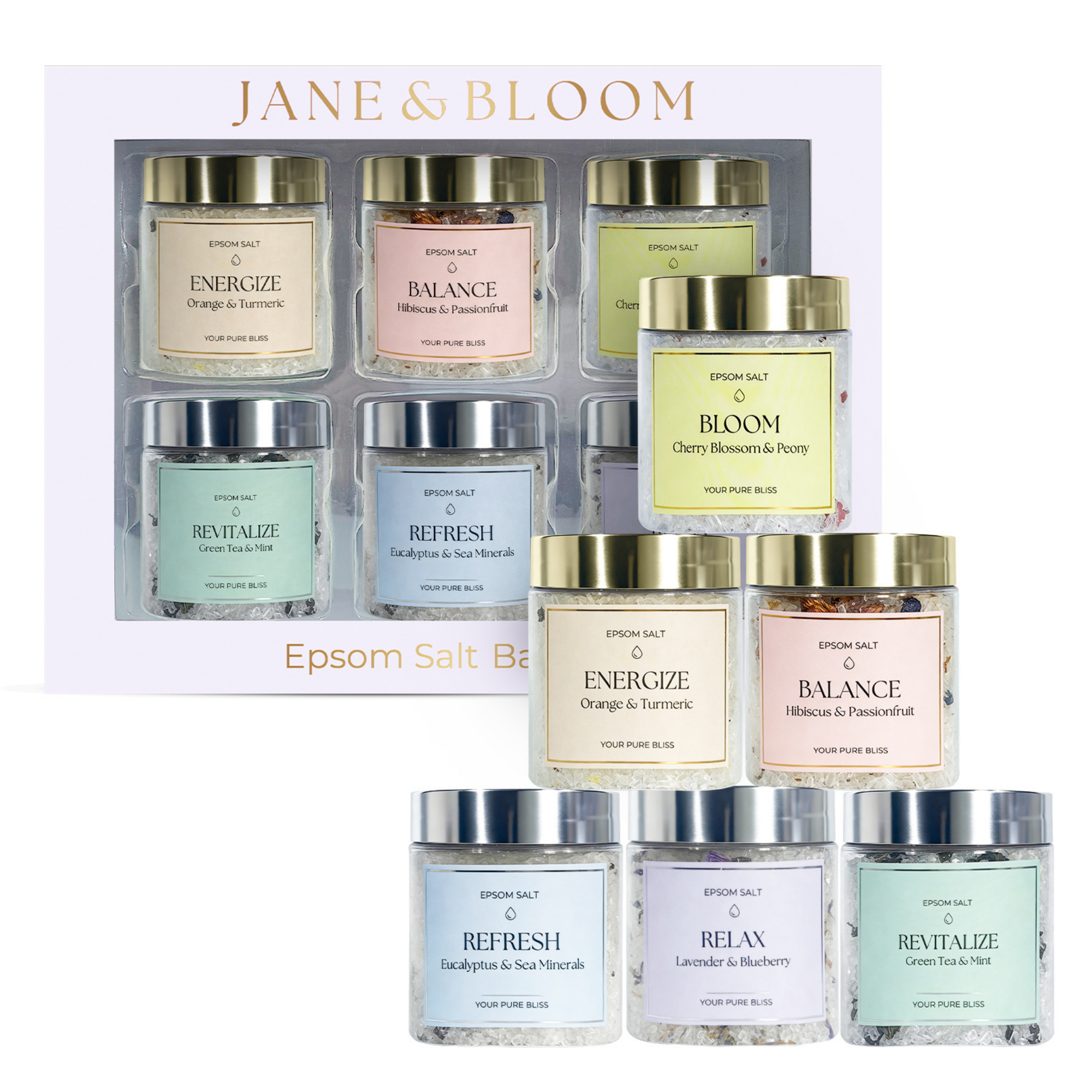 Coffret cadeau de sels de bain d'Epsom
