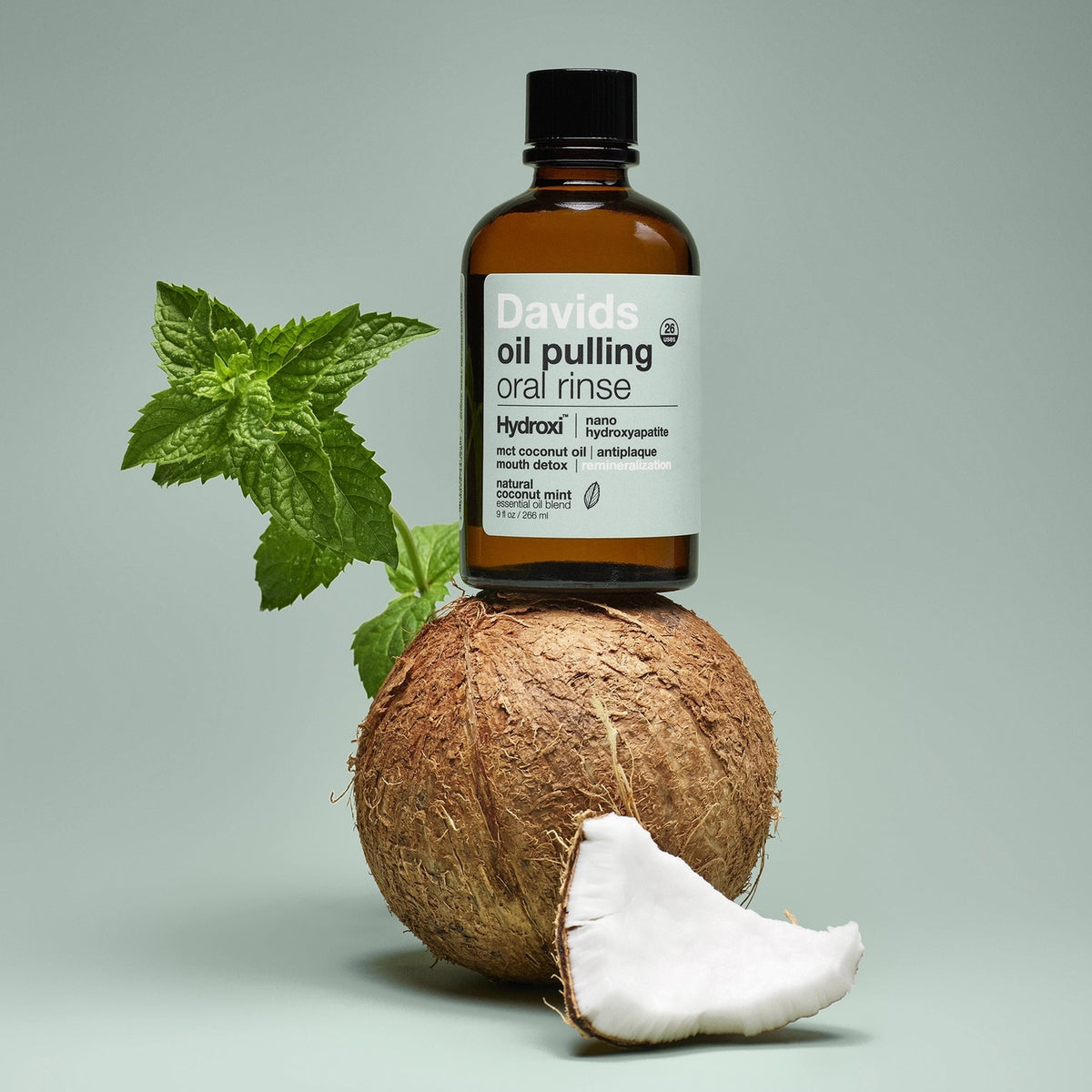 Davids Hydroxi™ Oil Pulling Oral Rinse with Nano Hydroxyapatite / 9oz
