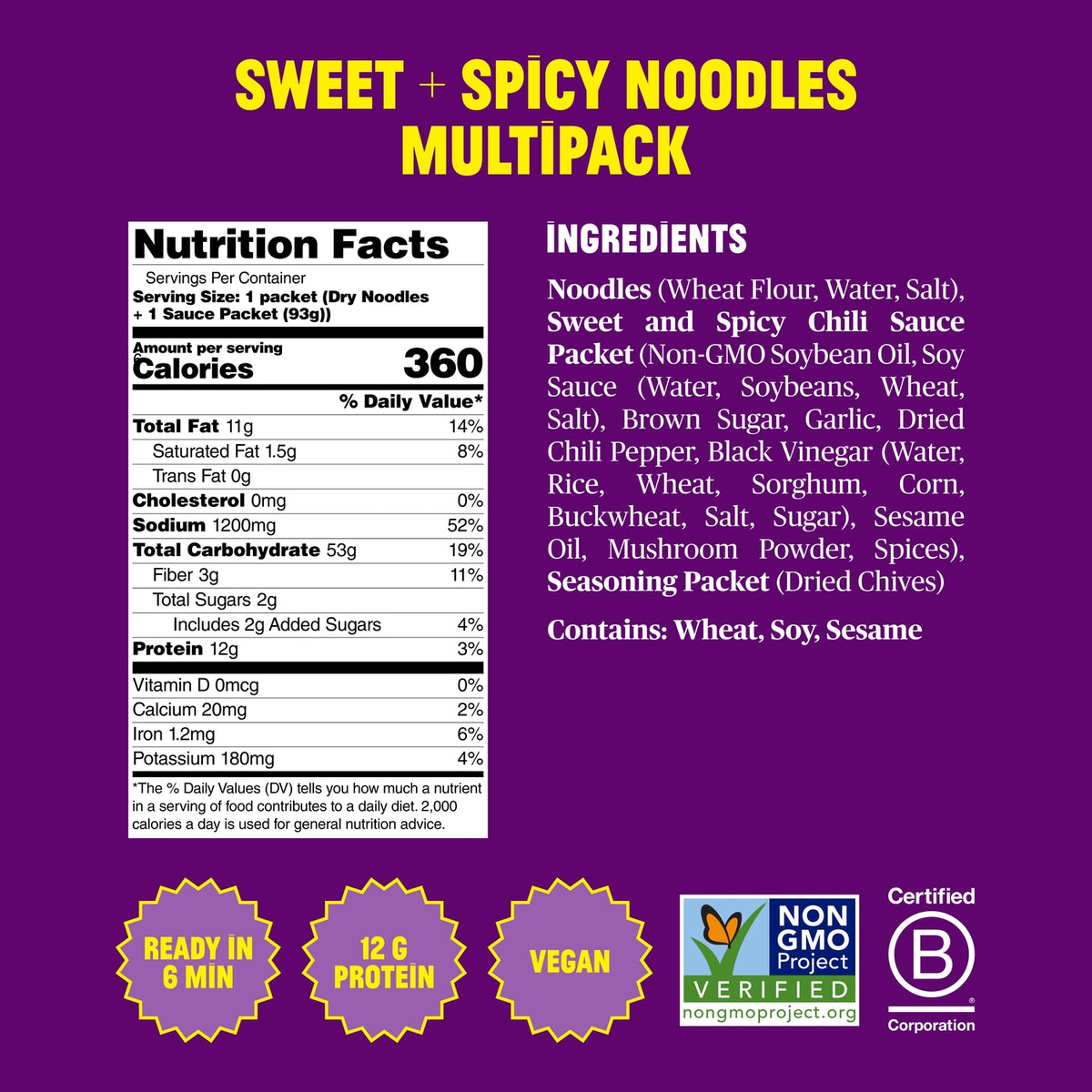 Fly By Jing – Sweet + Spicy Noodles – 4-Pack
