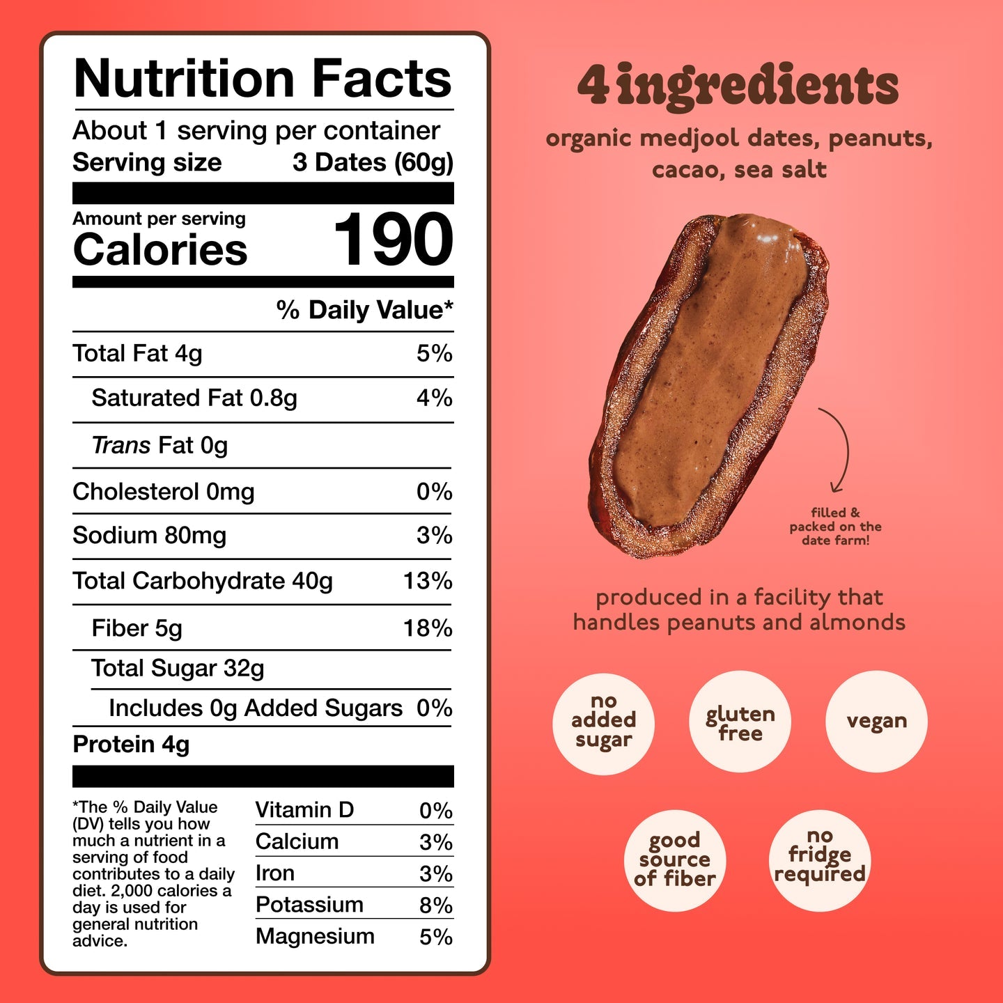 Chocolate Peanut Butter Dates Snack Packs – Realsy – 10 Pack
