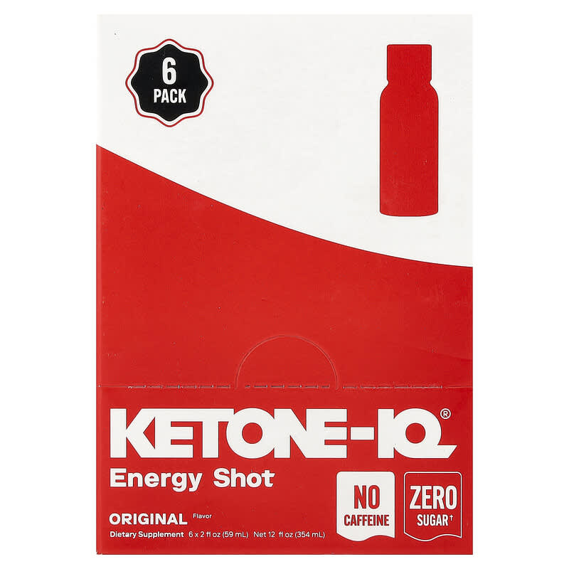 Ketone-IQ Caffeine-Free Shot, Original, 6 Bottles, 2 fl oz (59 ml) Each