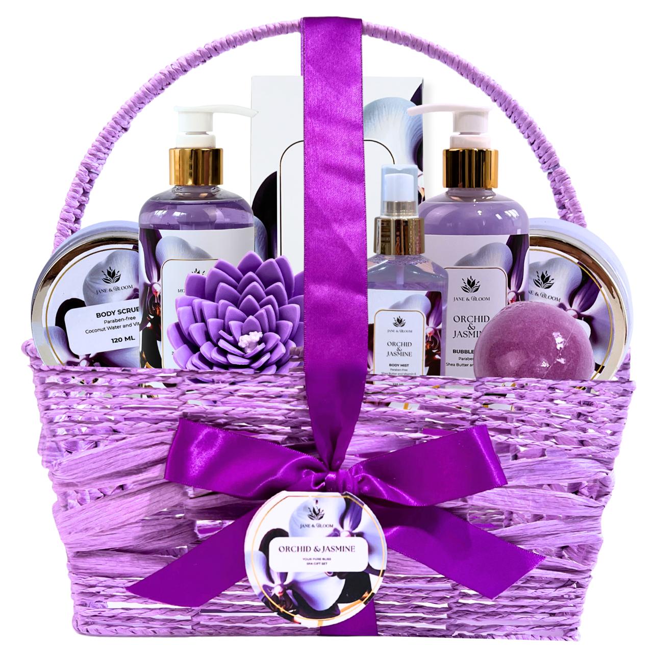 Orchid & Jasmine – Elegant Purple Spa Gift Basket