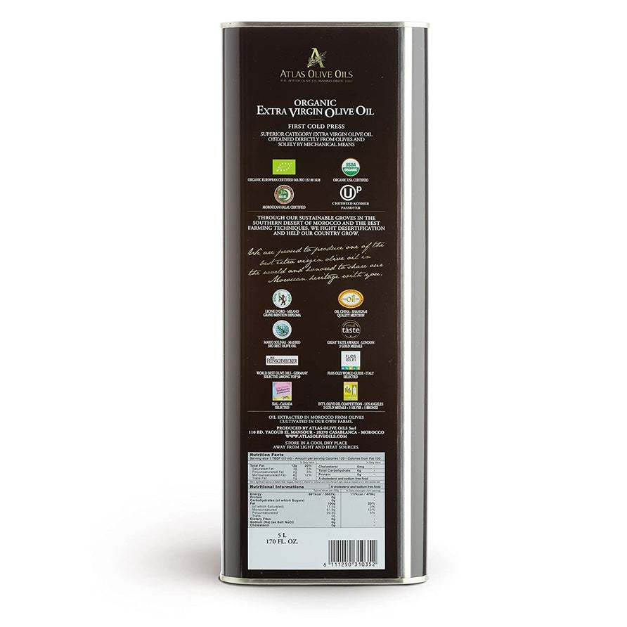 Atlas Olive Oils Organic Extra Virgin Olive Oil Tin