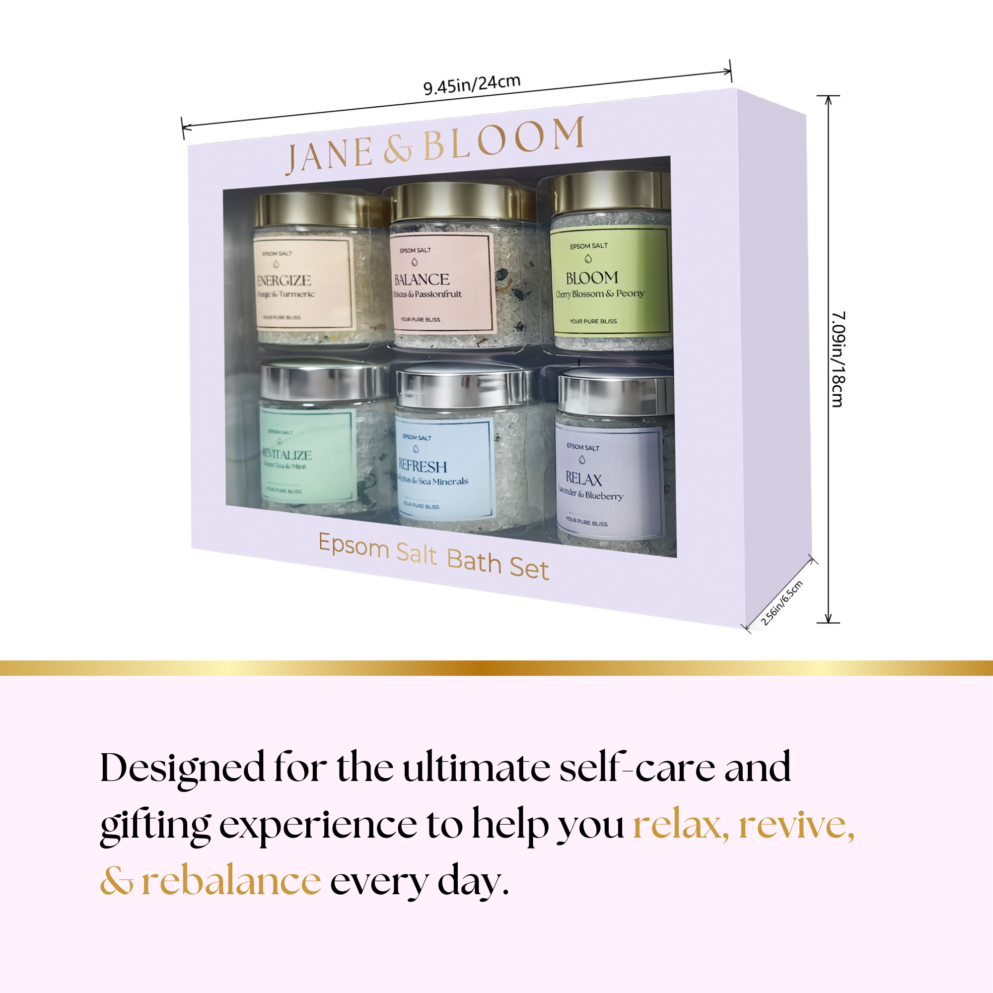 Coffret cadeau de sels de bain d'Epsom
