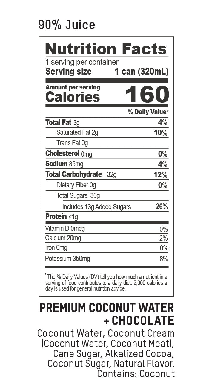 Premium Coconut Water + Chocolate  – Once Upon a Coconut –  320 ml