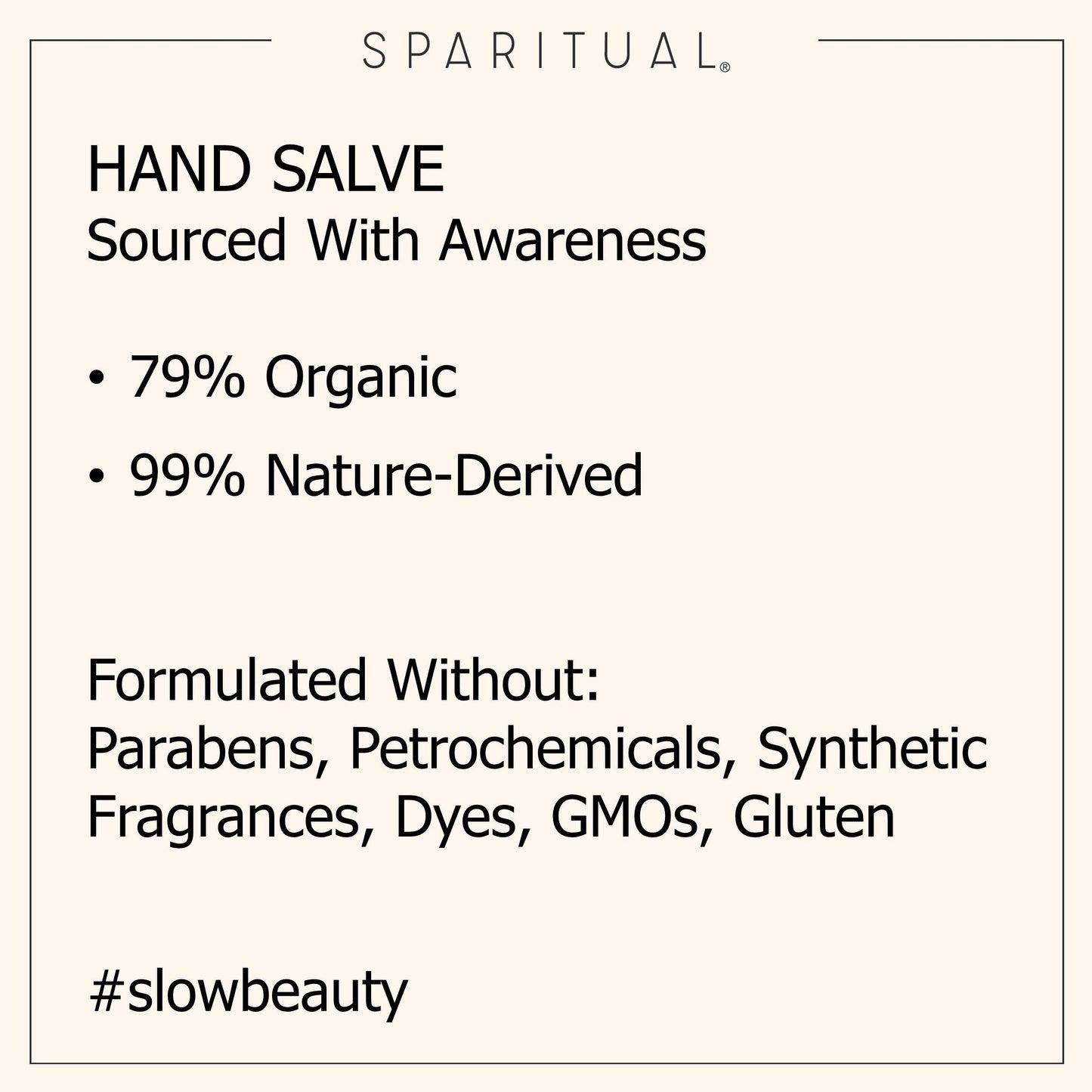 SPARITUAL Citrus Cardamom Vegan Hand Salve | Hand Cream for Hydrated, Nourished Hands | 1.5oz
