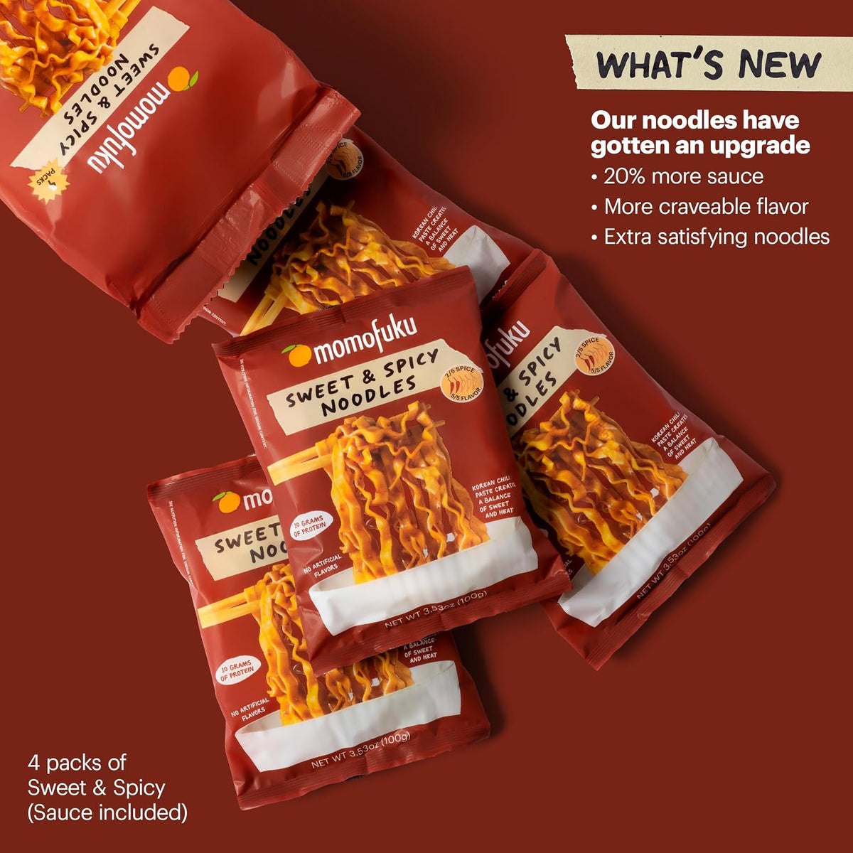 Momofuku – Sweet & Spicy Noodles – 4 Pack (400 g)