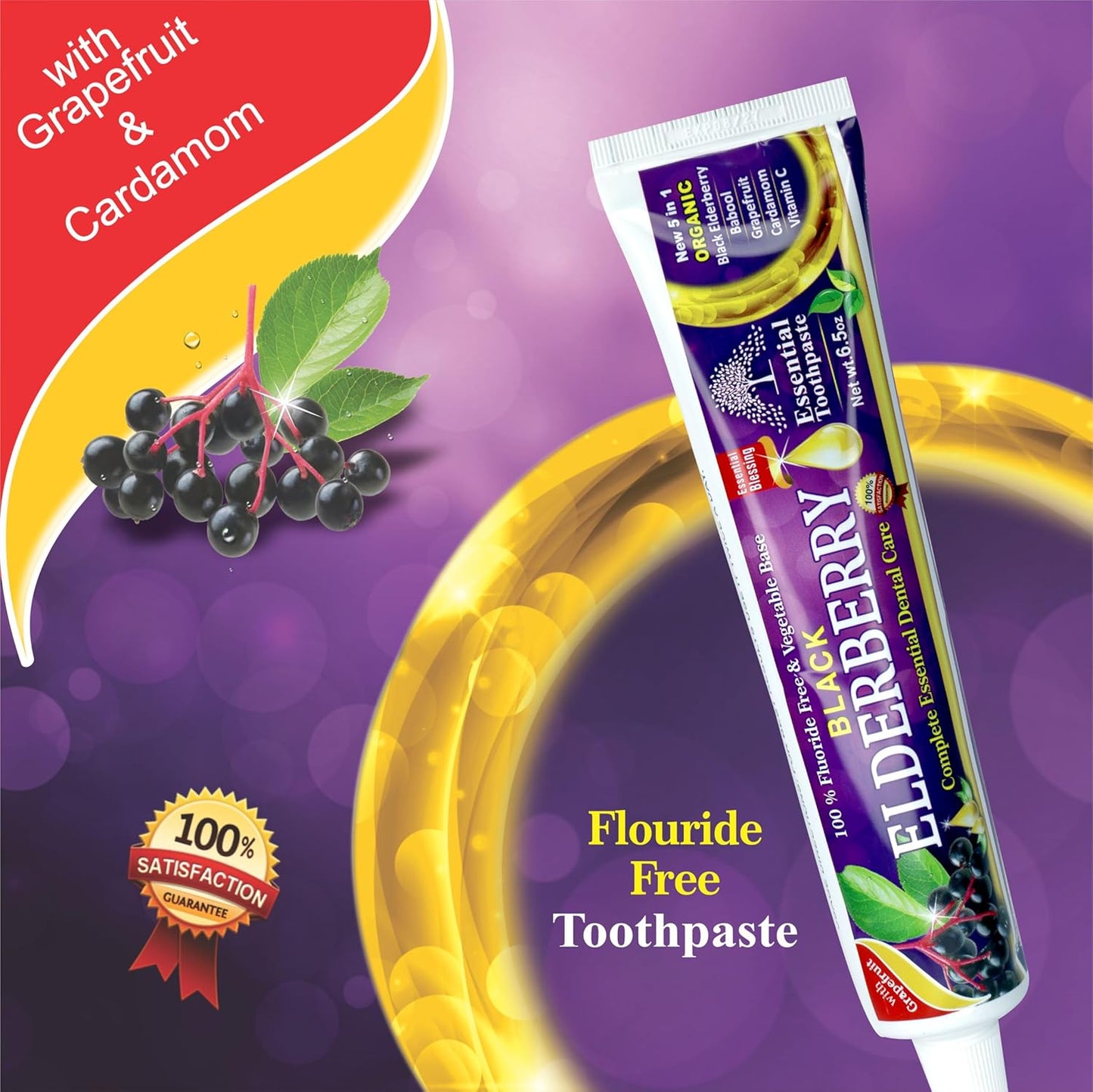 ESSENTIAL TOOTHPASTE Black Elderberry Fluoride-Free Toothpaste 6.5 oz
