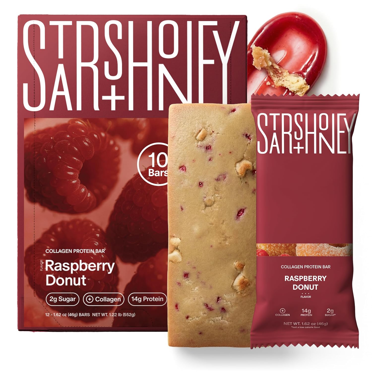 Stars + Honey The Raspberry Donut Collagen Protein Bars
