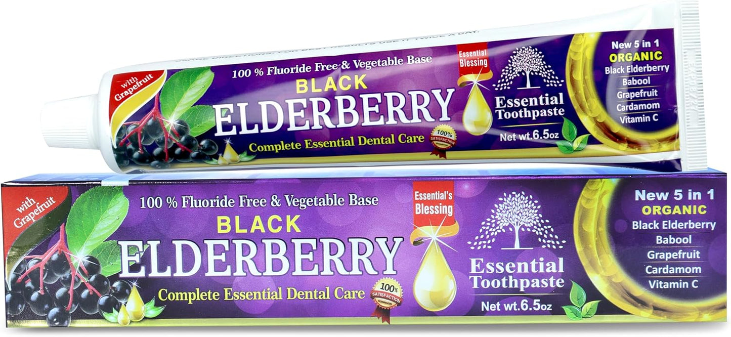 ESSENTIAL TOOTHPASTE Black Elderberry Fluoride-Free Toothpaste 6.5 oz