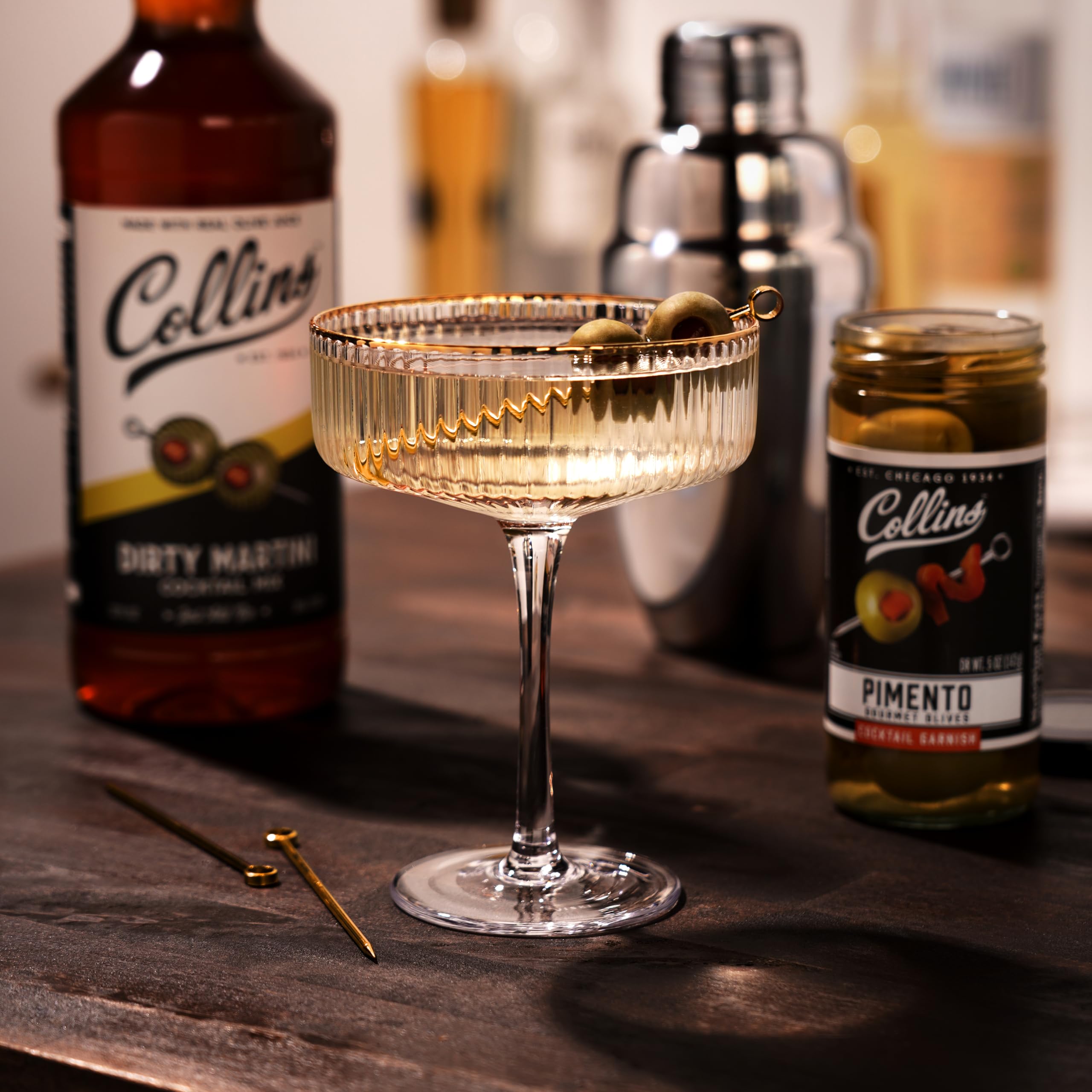 Collins Dirty Martini Mix | Made with Real Olive Brine | 32 fl oz