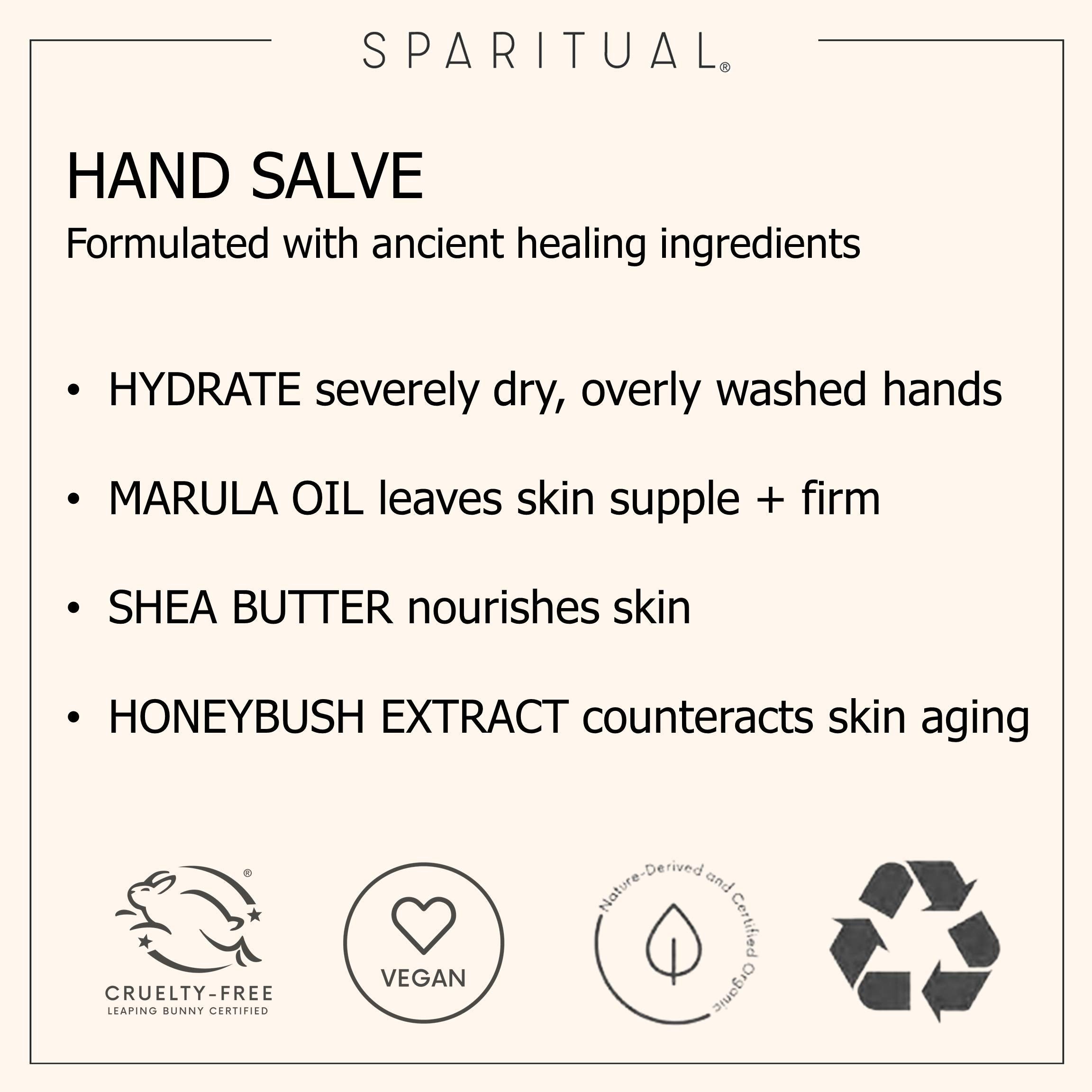 SPARITUAL Baume Vegan Mains Citron Cardamome | Crème Mains Hydratante et Nourrissante | 44 ml