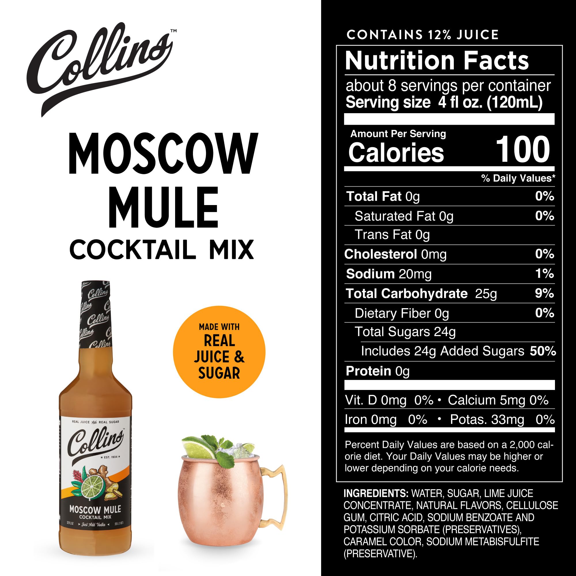 Collins Moscow Mule Cocktail Mix — 32 oz
