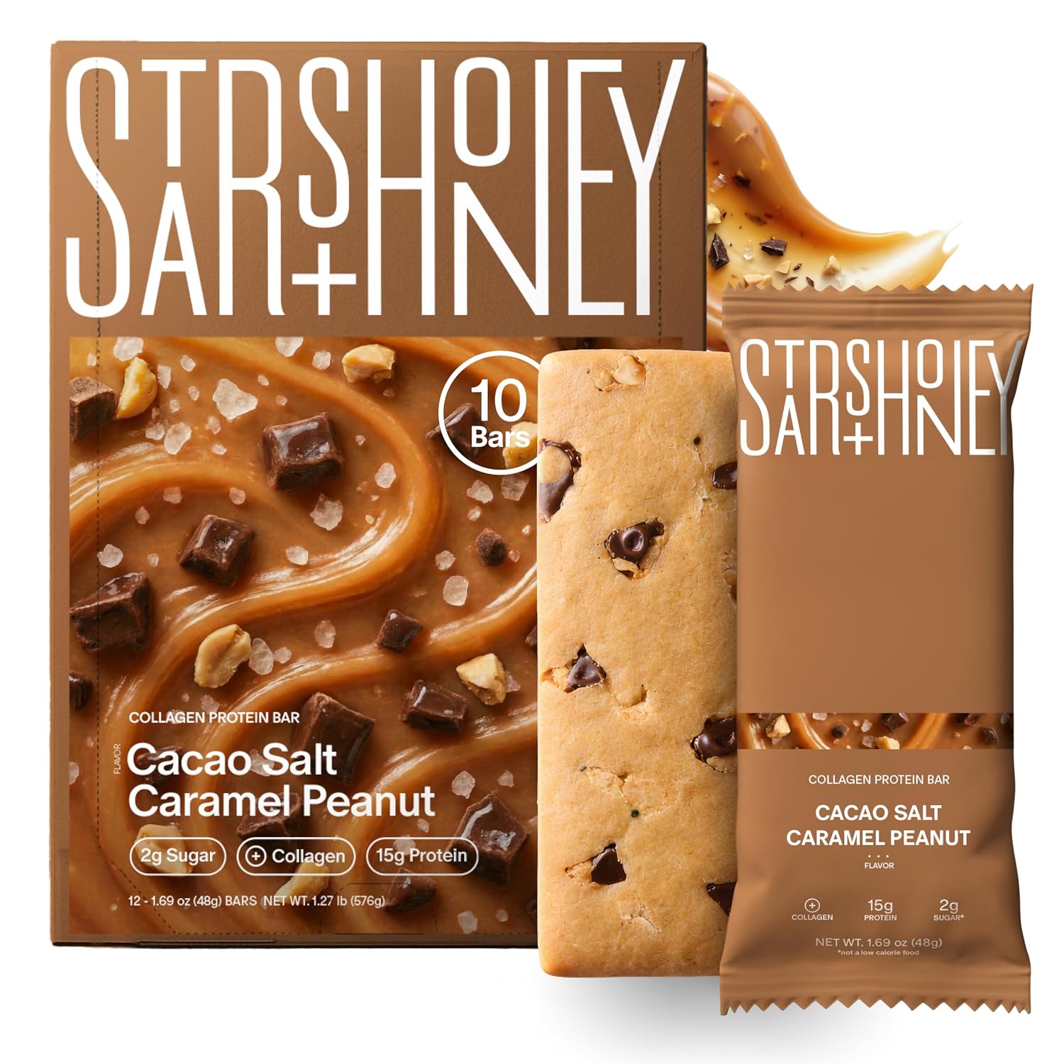 Stars + Honey Cacao Salt Caramel Peanut Collagen Protein Bars