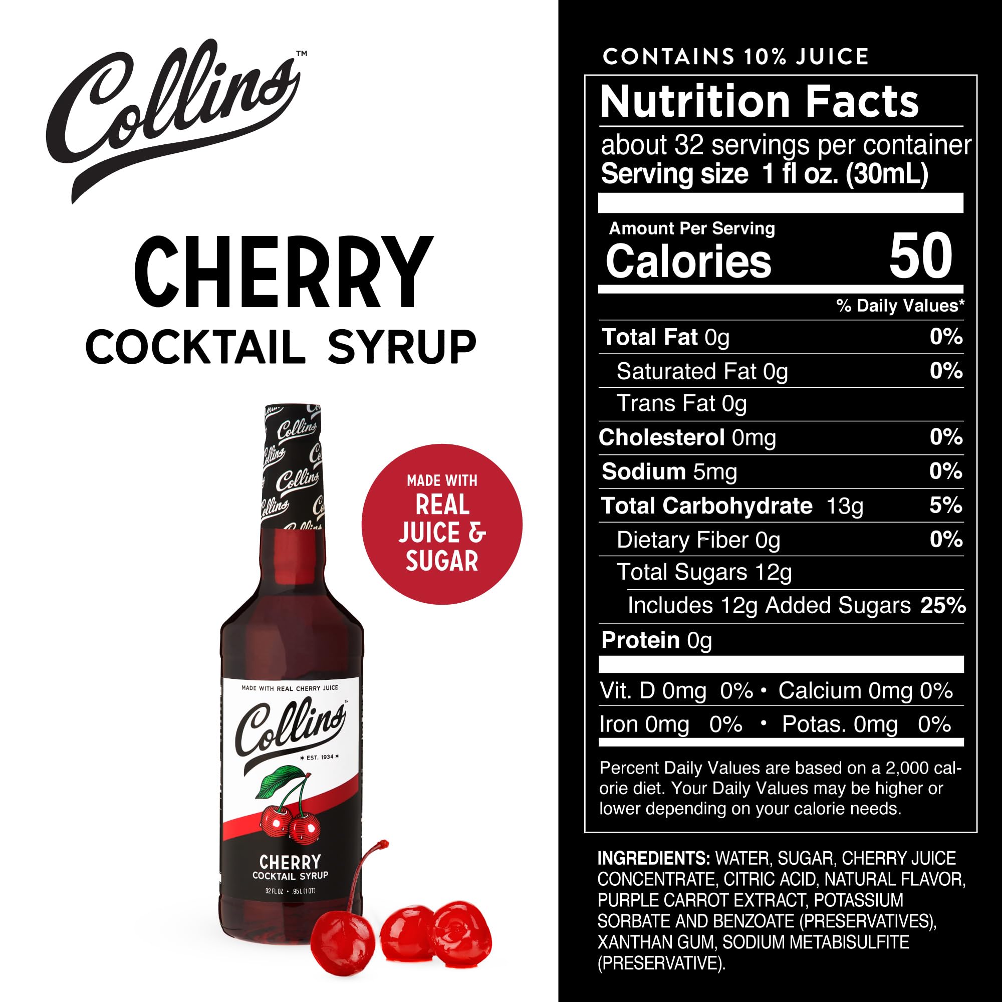 Collins Cherry Syrup — 32 oz