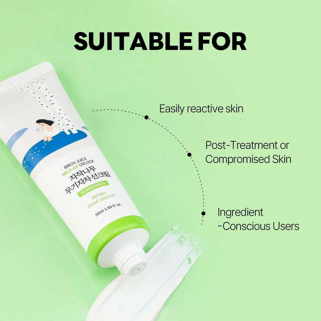 Round Lab – Birch Juice Mild-Up Sunscreen UVLock SPF 50+ Broad Spectrum – 50 ml