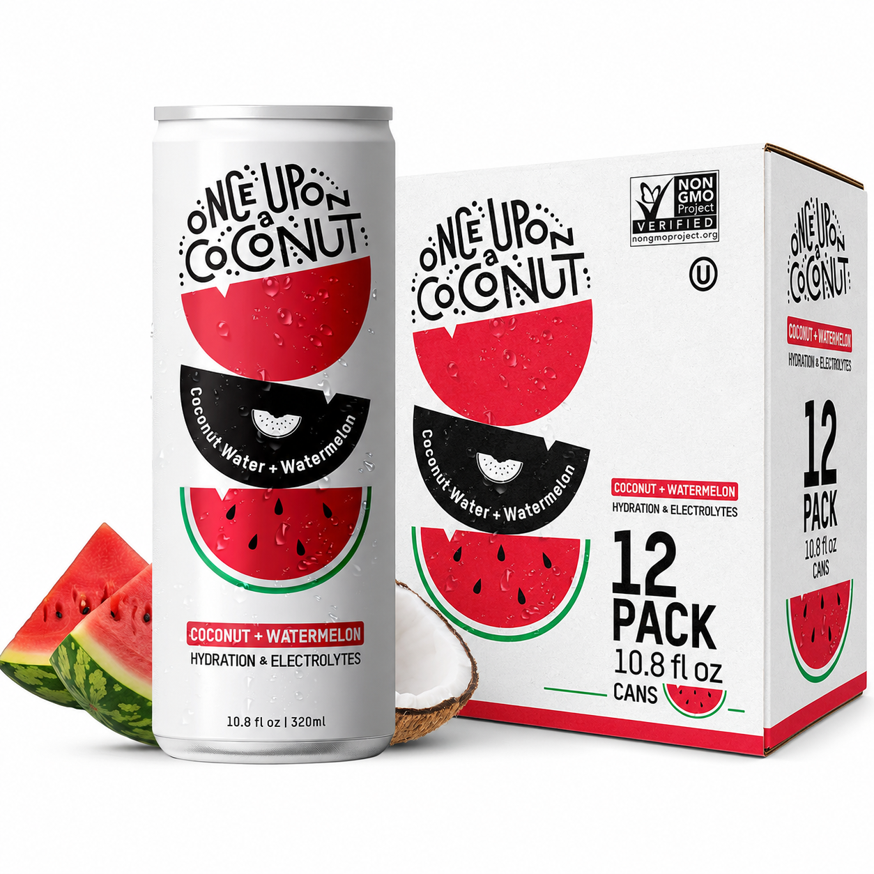 Coconut Water + Watermelon – Once Upon a Coconut – 12 Pack