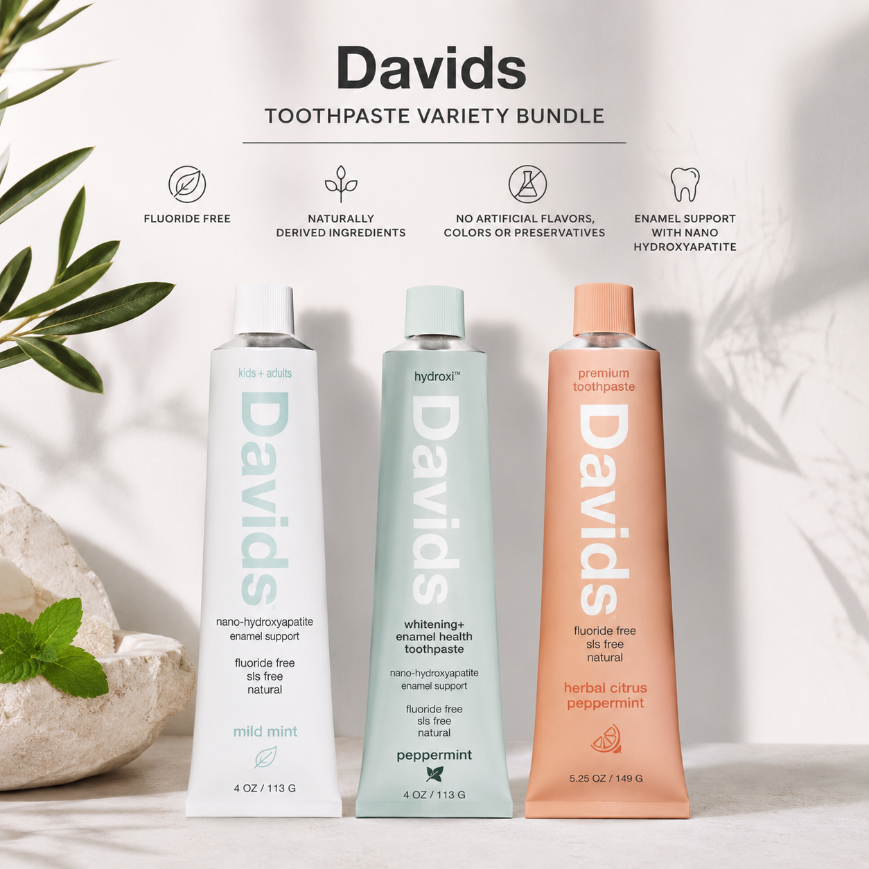 Davids Family Bundle - 3 Pack Toothpaste