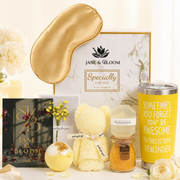 Glow & Bloom – Coffret Cadeau Spa Jaune avec Ours Serviette