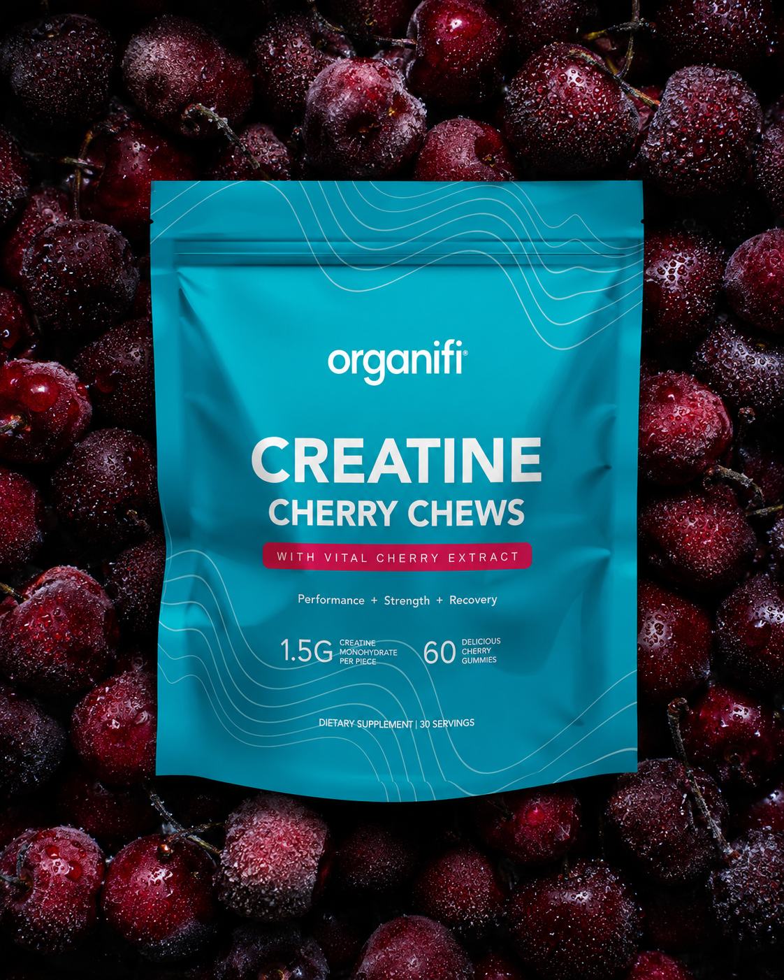 Organifi Creatine Cherry Chews – Tart Cherry Gummies