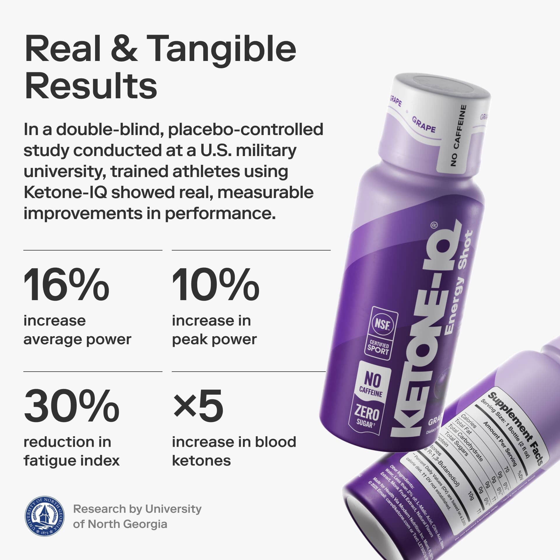 Ketone-IQ Caffeine-Free Shot, Grape, 6 Bottles, 2 fl oz (59 ml) Each
