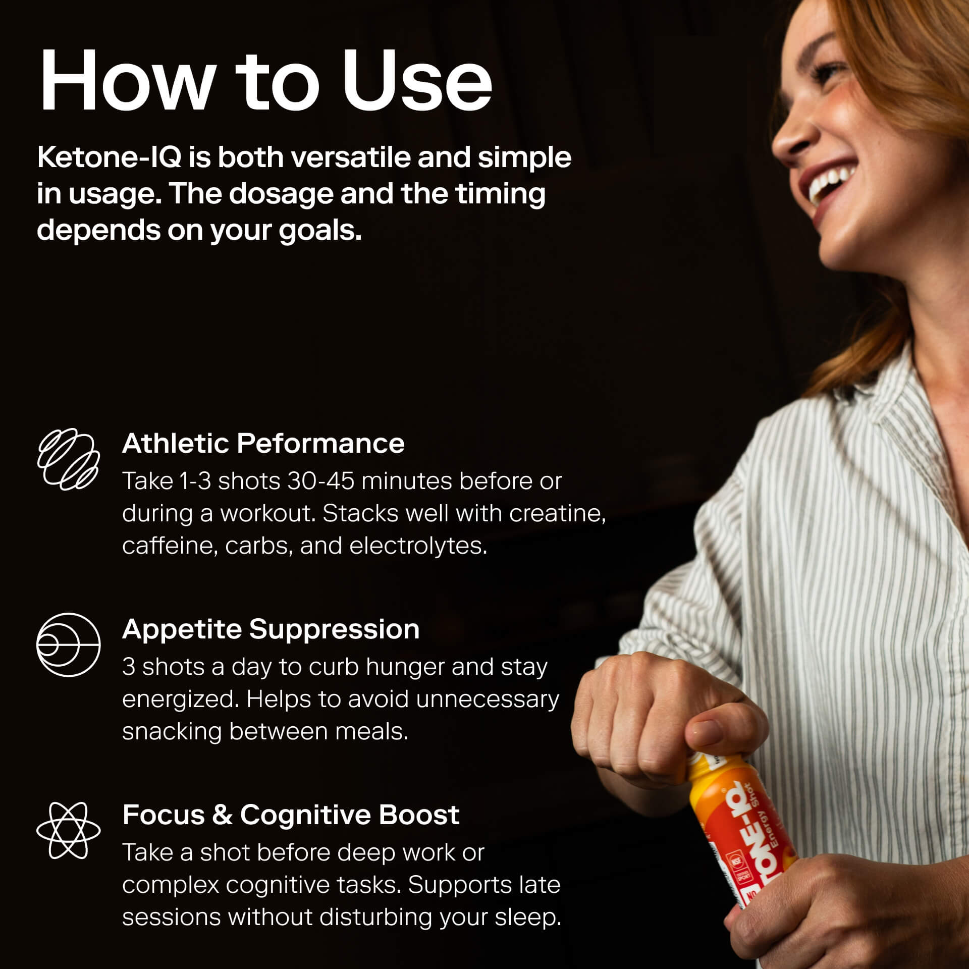 Ketone-IQ Caffeine-Free Shot, Peach, 6 Bottles, 2 fl oz (59 ml) Each