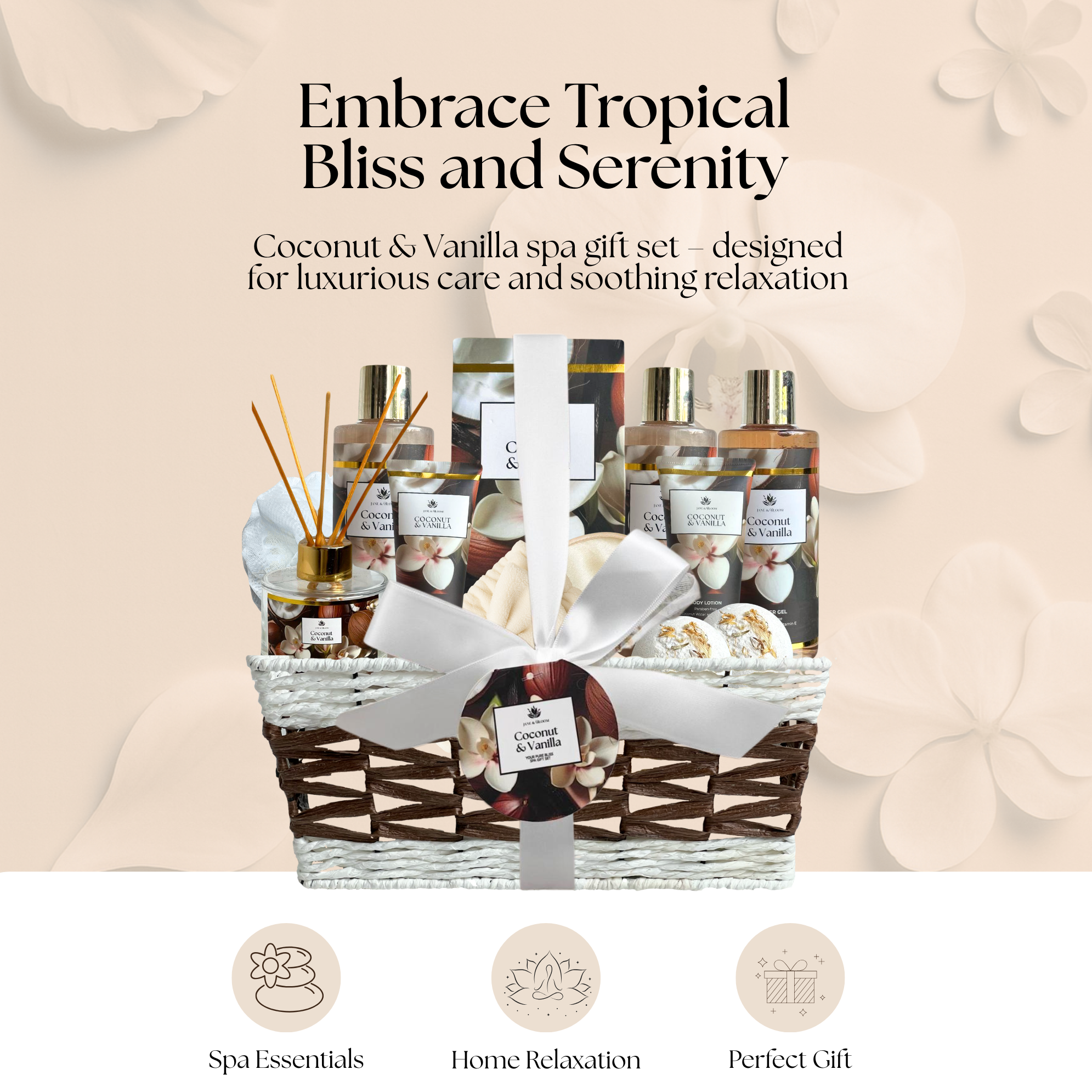 Panier Cadeau de Luxe pour Spa Coco & Vanille