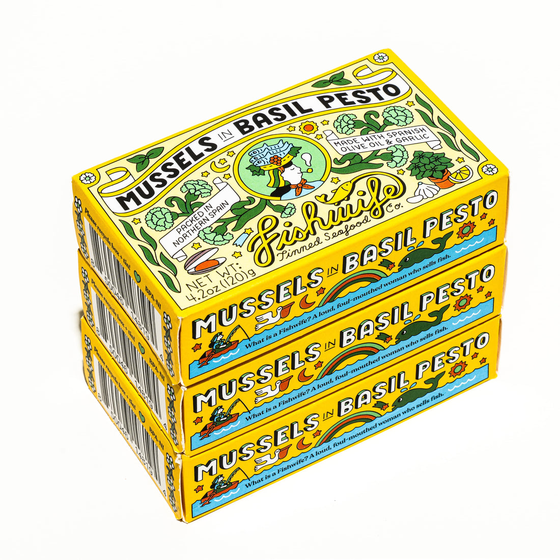 Fishwife – Mussels in Basil Pesto – 4.2 oz