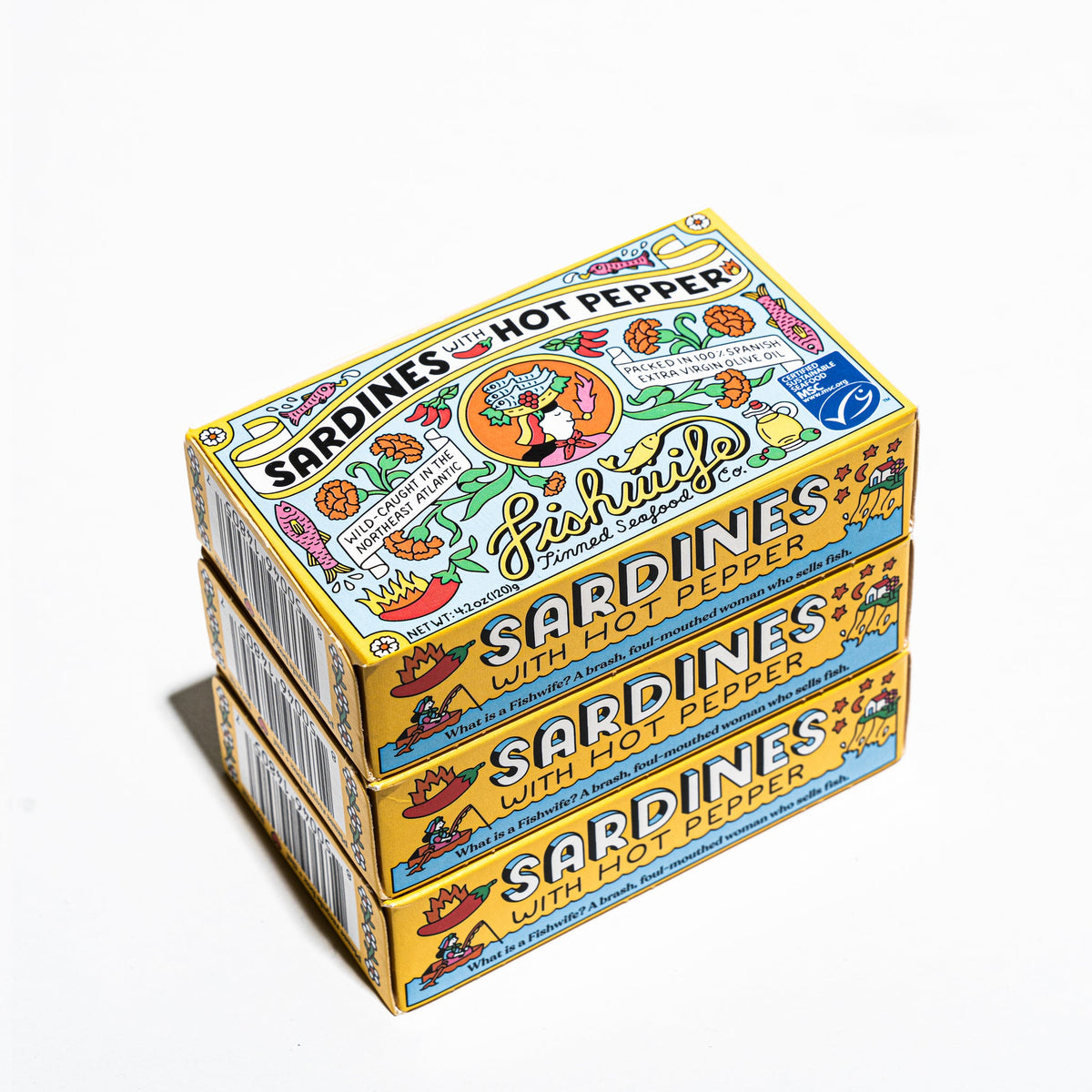 Sardines Fishwife au piment fort – Conserve de poisson – 106 g (3.75 oz)