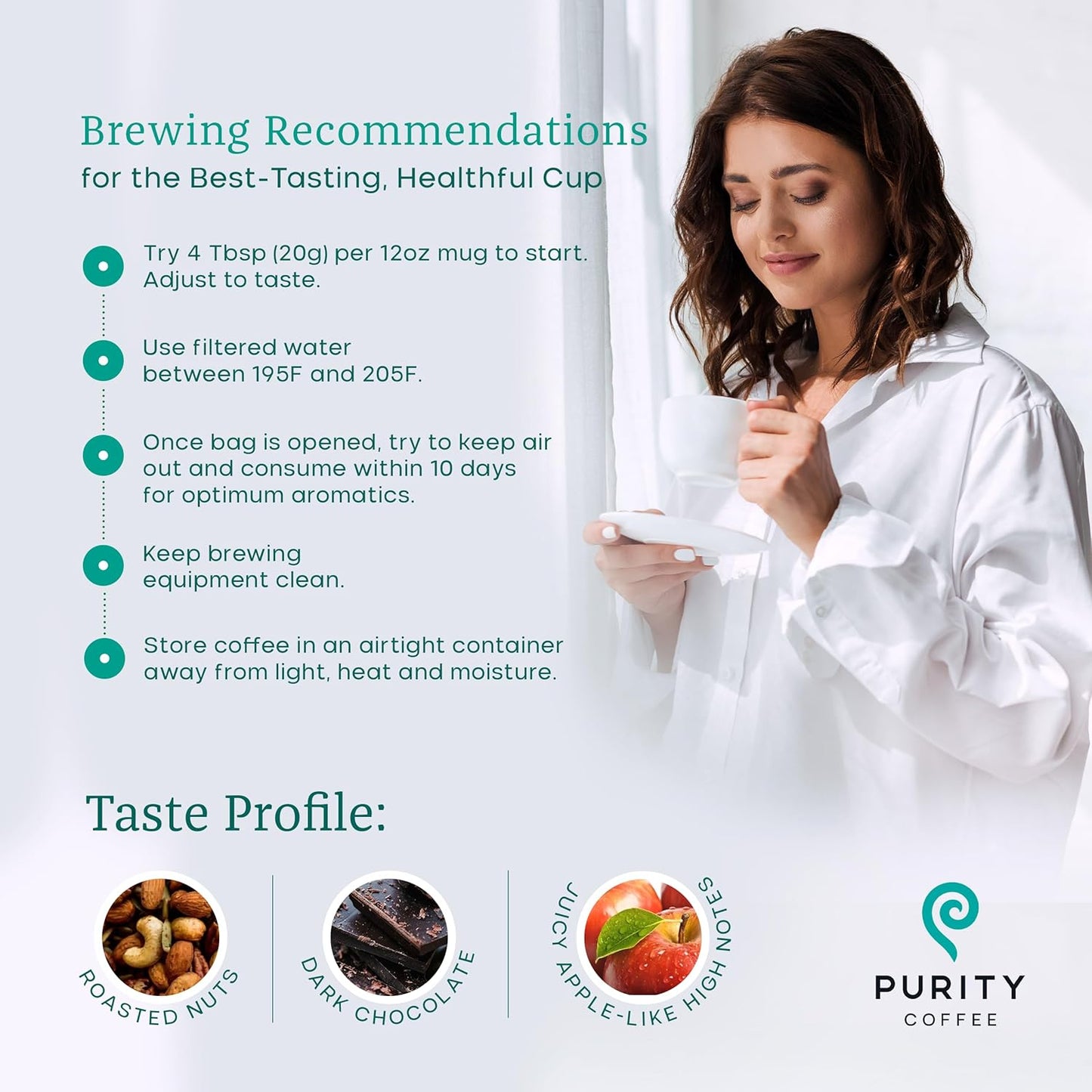 PURITY COFFEE FLOW Original Medium Roast Ground (340g Bag) | Specialty-Grade USDA Organic Arabica Blend | Third Party Tested for Mold, Mycotoxins & Pesticides