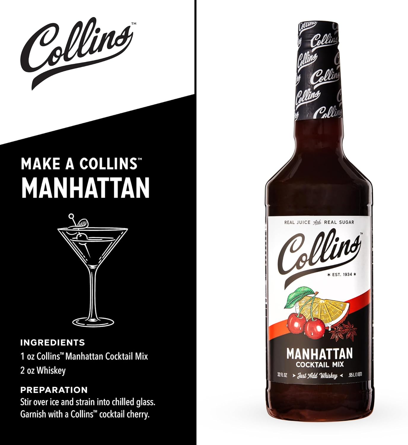 Collins Old Fashioned Cocktail Mix — 32 oz