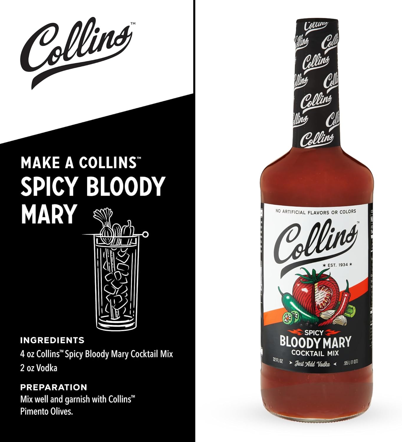 Collins Spicy Bloody Mary Cocktail Mix — 32 oz