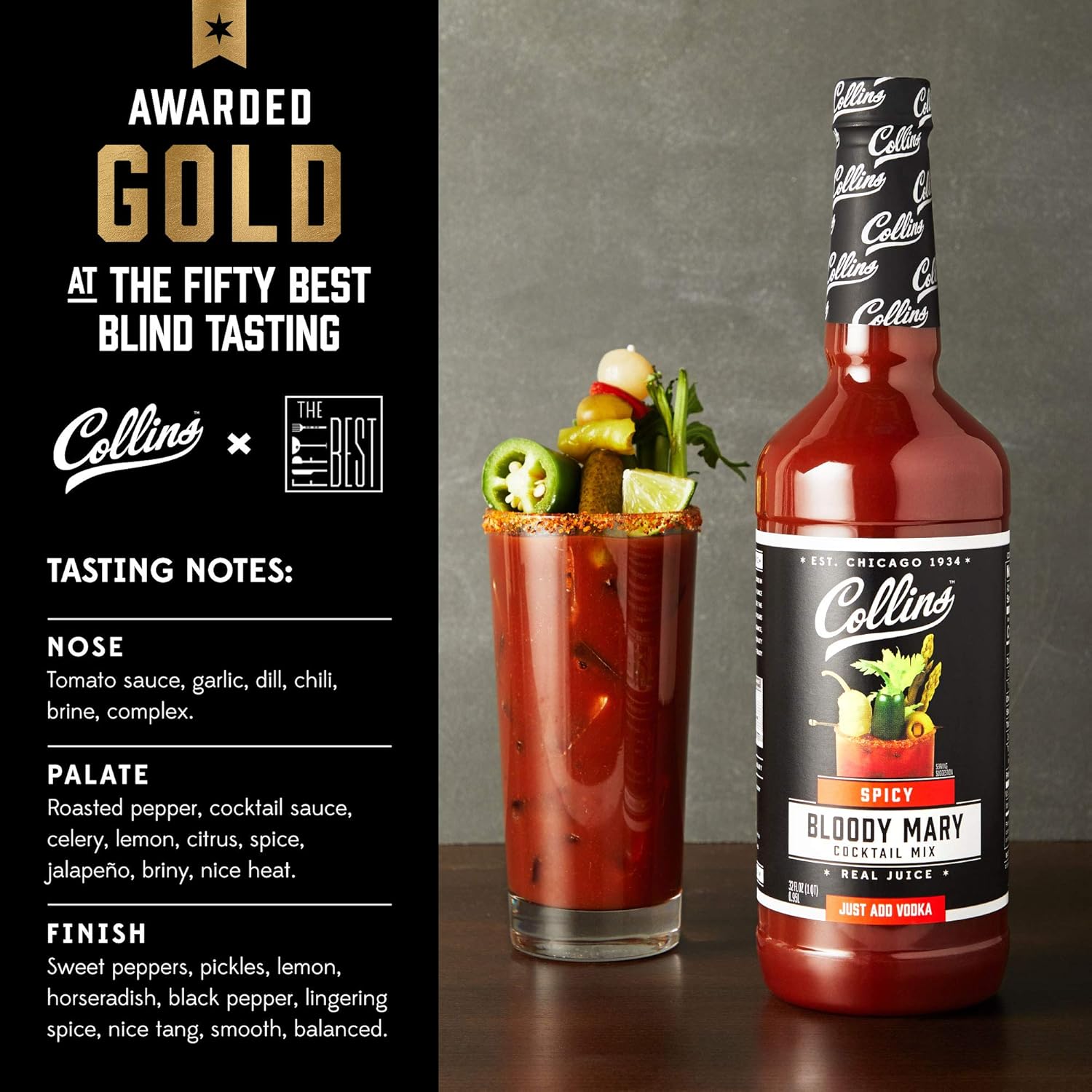 Collins Spicy Bloody Mary Cocktail Mix — 32 oz