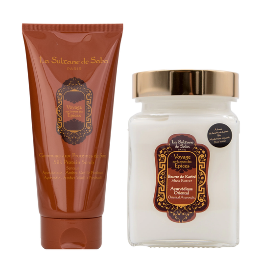 Journey to the Spices Route – Silk Protein Scrub & Shea Butter Ritual Duo