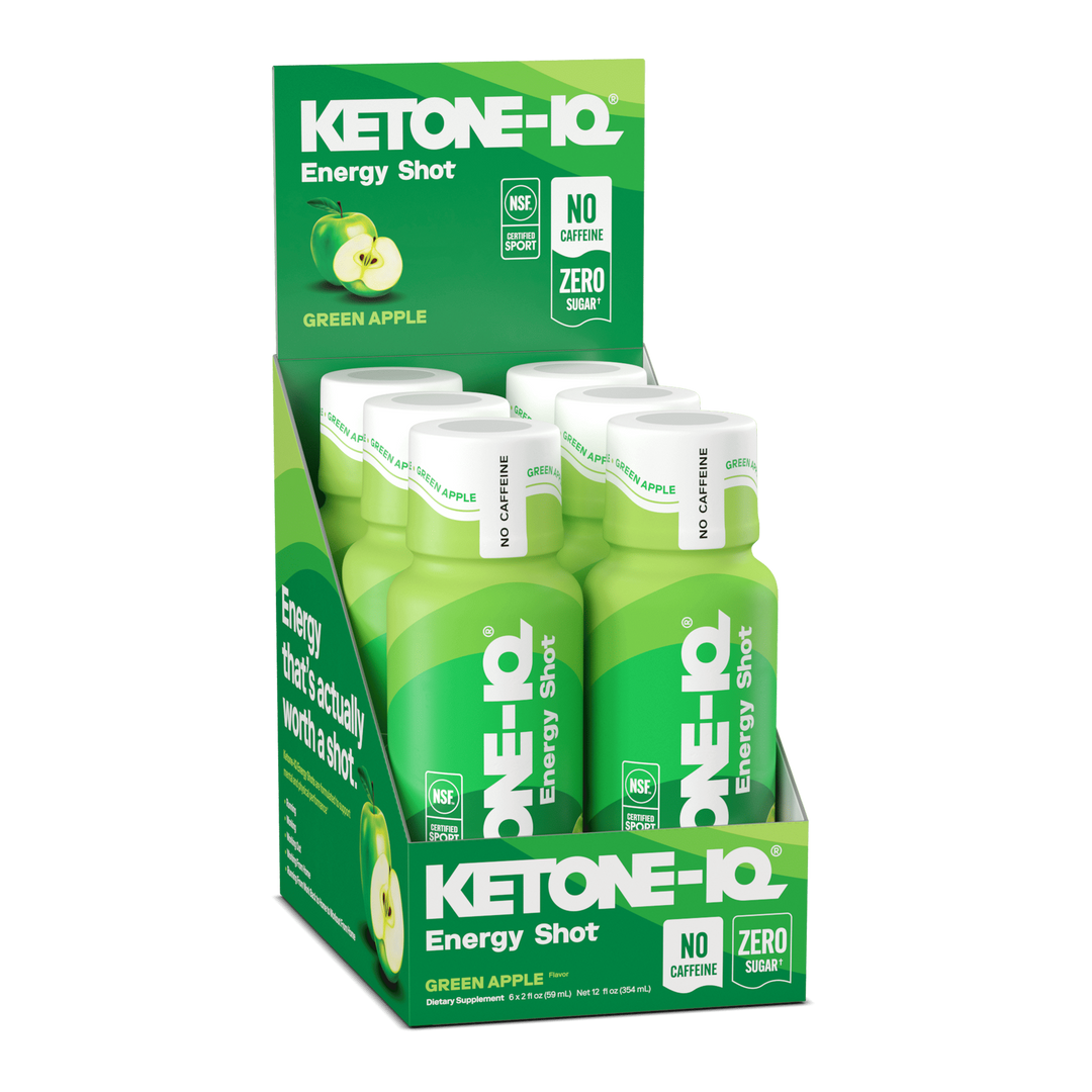 Ketone-IQ Caffeine-Free Shot, Green Apple 6 Bottles, 2 fl oz (59 ml) Each