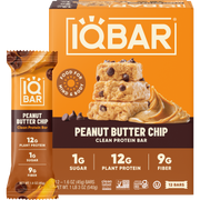 IQBAR Peanut Butter Chip Keto Protein Bars – 12 Pack, 1.6 oz Each — official 12-bar box