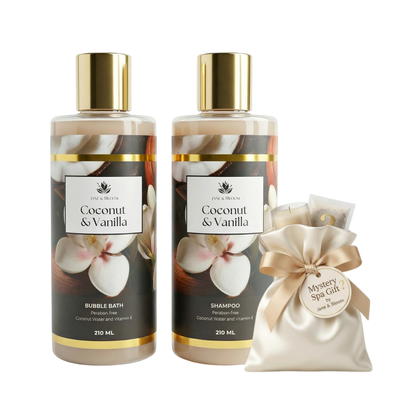 Vanilla & Coconut Bubble Bath + Shampoo + Mystery SPA Gift