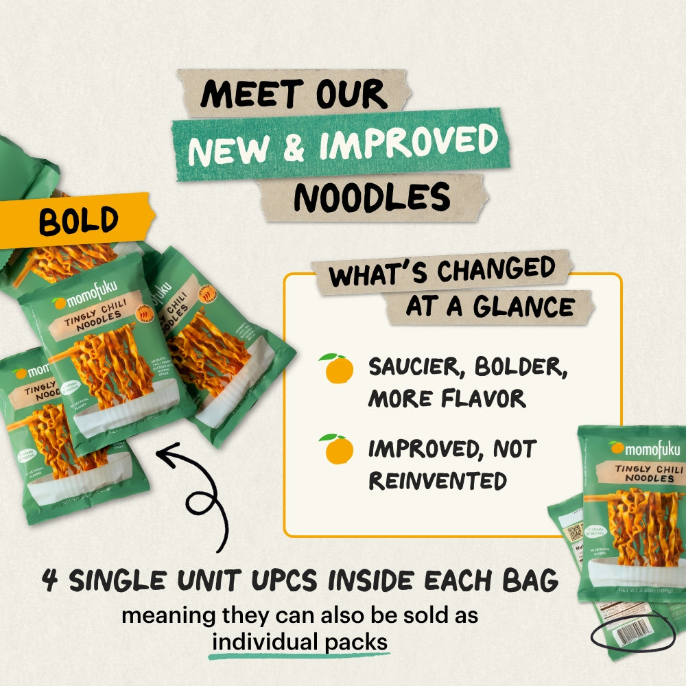 Momofuku – Tingly Chili Noodles – 4 Pack (400 g)