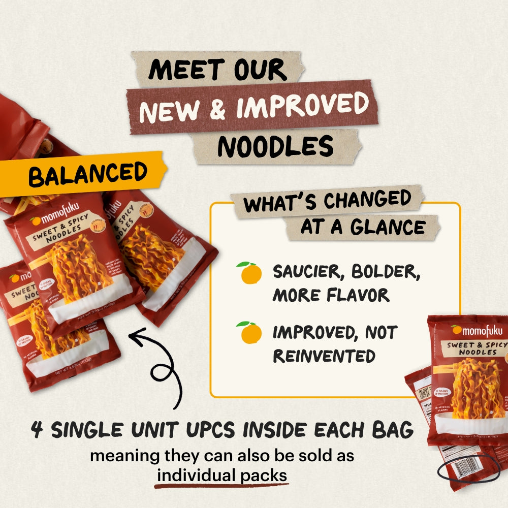 Momofuku – Sweet & Spicy Noodles – 4 Pack (400 g)
