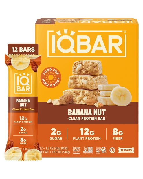 IQBAR Banana Nut — 12-bar box