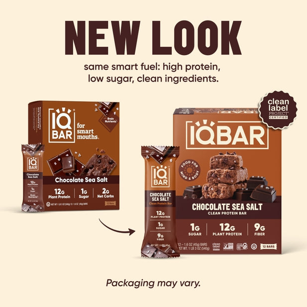 IQBAR Chocolate Sea Salt — 12-bar box