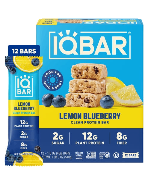 IQBAR Lemon Blueberry — 12-bar box